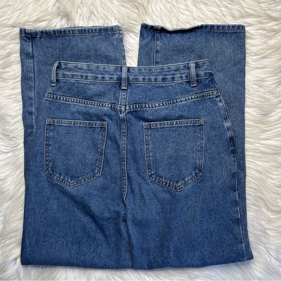 SHEIN Wide Leg High Waisted Jeans Medium Wash Size 26 - Picture 4 of 4